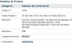Bomba Combustivel Completa Gol G1 G2 G3 1.0 8/16v 99... Gas. na internet