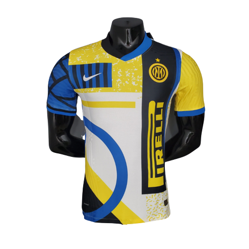 Camisa Inter de Milão IV 21/22 - Branca e Amarela - Masculino Jogador