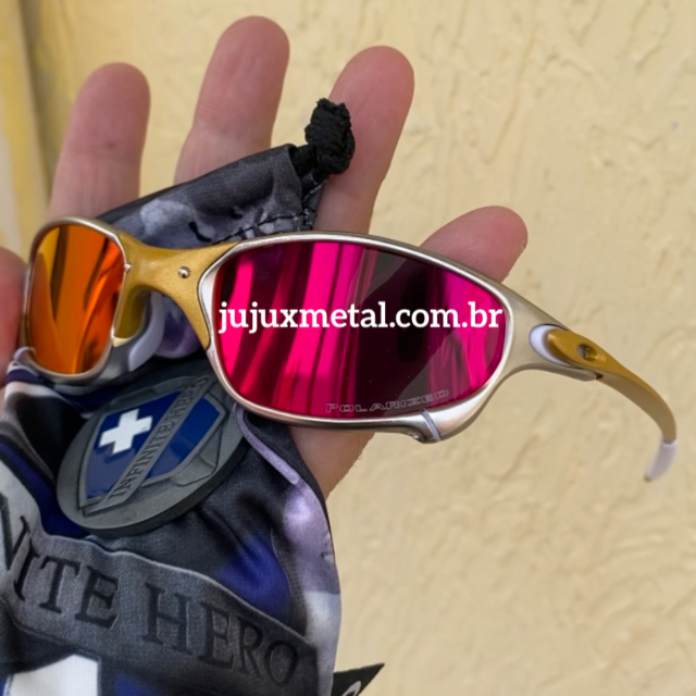 Óculos Juliet Xmetal c. Sideblinders Lente Rosa - Kit Rosa em