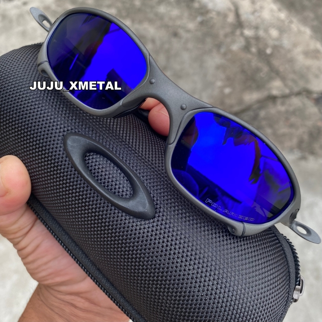 Óculos Sol Juliet X Metal Lente Azul Esverdeado - Kit Preto