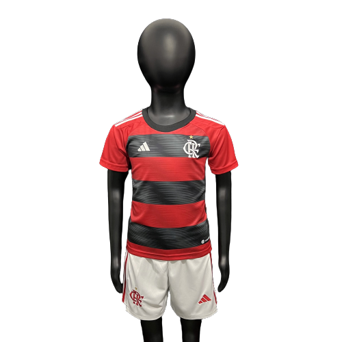 Body Flamengo I 2023/24 - Torcedor Adidas Infantil - Vermelho e preto