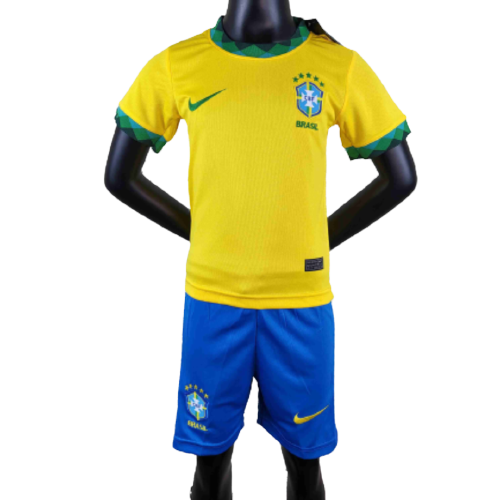 Conjunto Infantil Camisa e Short Infantil Seleção Brasil 2021-23 I