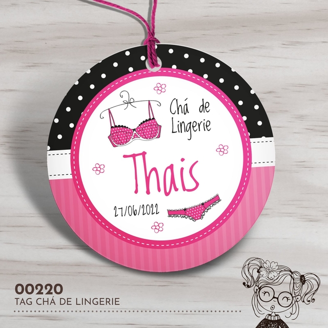 Tag Cha de lingerie Tema Varios Tamanhos