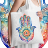 Ecobag mão de Hamsa aquarela