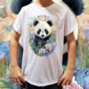 Camiseta unissex infantil Panda florido