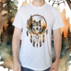 Camiseta masculina/unissex Lobo na floresta