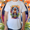 Camiseta masculina/unissex Homem Xamã com incenso