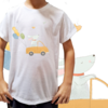 Camiseta unissex infantil Cachorrinho no carro