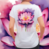 Babylook Meditação mandala com flor de lotus frente e verso