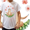 Camiseta unissex infantil Bicho preguiça meditando