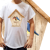 Camiseta unissex infantil Casinha dos passarinhos