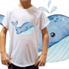 Camiseta unissex infantil Baleia em aquarela