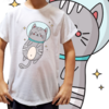 Camiseta unissex infantil Gatinho astronauta