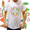 Camiseta unissex infantil Mandala de flores e folhas coloridas
