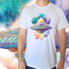 Camiseta masculina/unissex UFO em aquarela