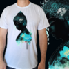 Camiseta masculina/unissex Buda flor turquesa 2