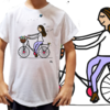 Camiseta unissex infantil Menininha na bicicleta - Desenhista Camila Rolfhs