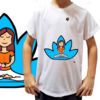 Camiseta unissex infantil Meditação Lotus azul - Desenhista Camila Rolfhs