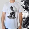 Camiseta masculina/unissex Buda cinza