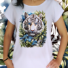 Babylook - Tigre branco em aquarela