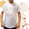 Camiseta unissex infantil Urso na bicicleta