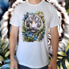 Camiseta masculina/unissex Tigre siberiano branco