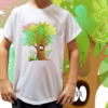 Camiseta unissex infantil Árvore com olhinhos