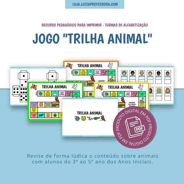 Trilha dos animais em 2023  Jogos com animais, Ensino criativo, Animais