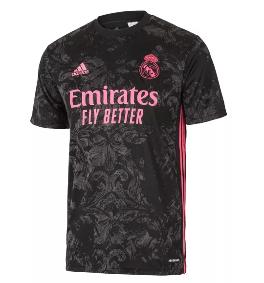 Camisa Real Madrid III 20/21 Preto e Rosa - Adidas - Masculino Torcedor
