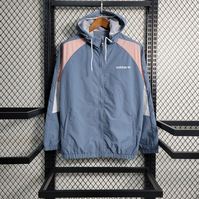 Corta vento adidas cheap rosa e branco