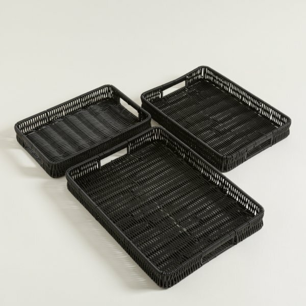 Bandejas plástico PP negro gourmet 1/2 26x31.5x5 (180u)