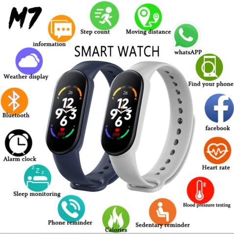 Smart Band M7 Pulsera Inteligente De Actividad, Reloj Inteligente Con  Control De Actividad, Deporte, Sueño, Oxígeno En Sangre, Ritmo Cardíaco