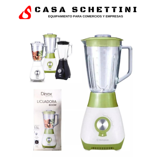 Licuadora Dinax 800w 1.5l Jarra Vidrio Tritura Hielo Dosificador