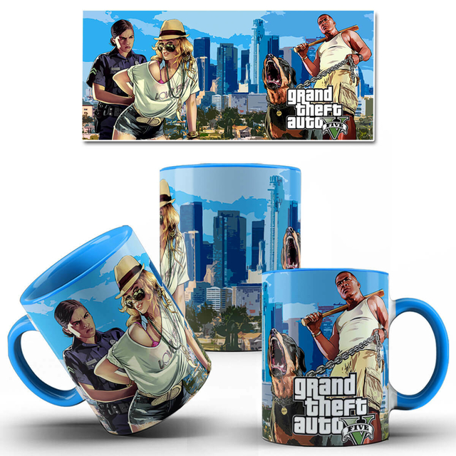 Caneca Jogo GTA V Personagem Franklin