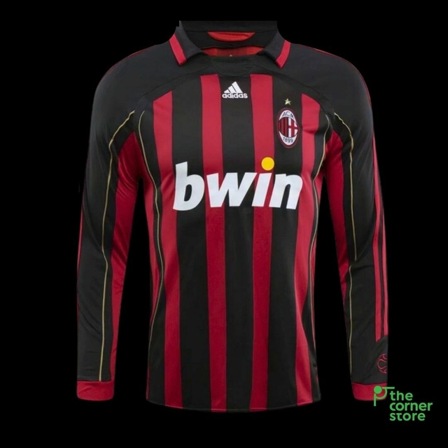 Camiseta Titular Manga Larga Milan 06 07