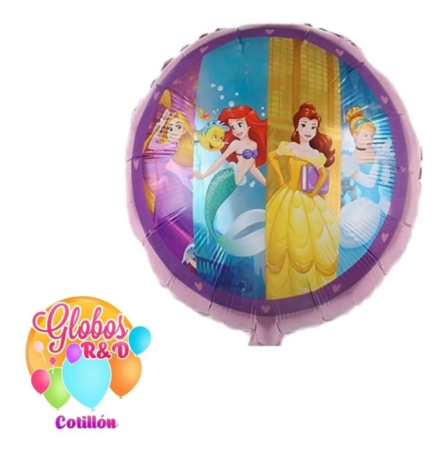 Set 8 Globos Redondos Princesas De Disney