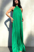 Vestido de Gola Longo Feminino Verde