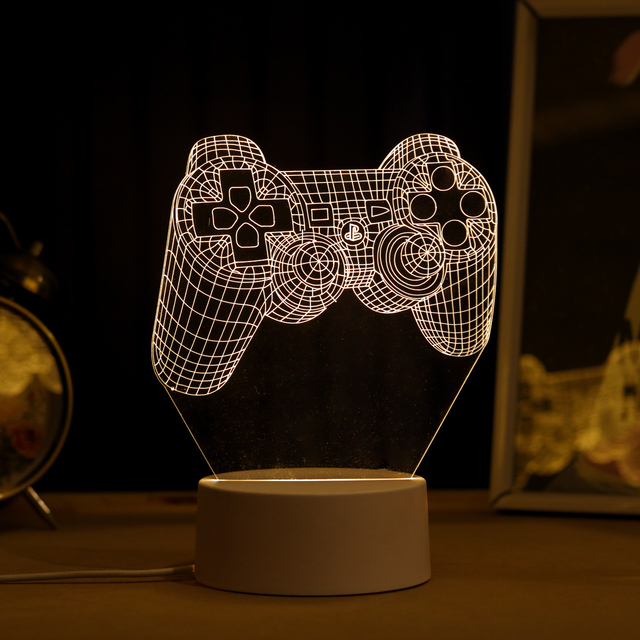 Lumin ria De Mesa Led 3D Controle Playstation
