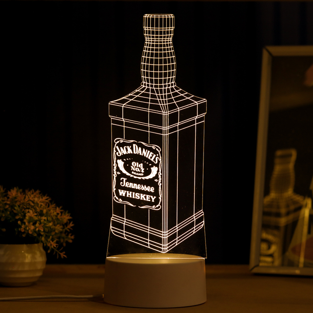 Luminária led 3D - Garrafa Whisky Jack Daniels