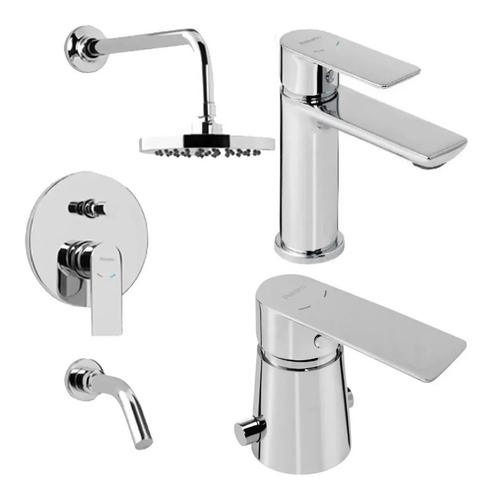 Set Griferia Vera Monocomando Lavatorio Bajo Bidet Banera Peirano 60 70 80 180
