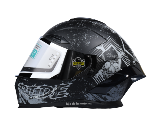 CASCO INTEGRAL HALF BORN TO RIDE GRIS