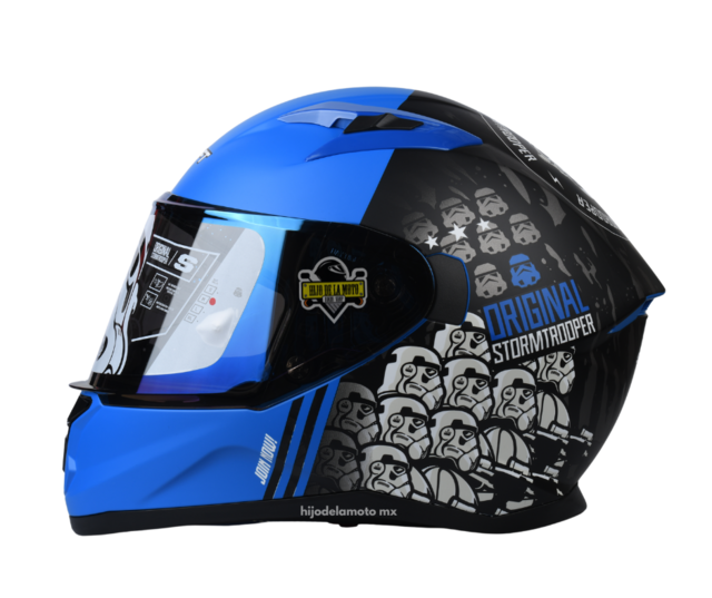 Casco Integral Shaft Sh 522 Jon Now Negro Azul Mate