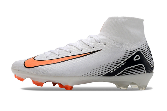 Chuteira Nike Air Zoom Mercurial Superfly 10 Elite Campo Branco Laranja