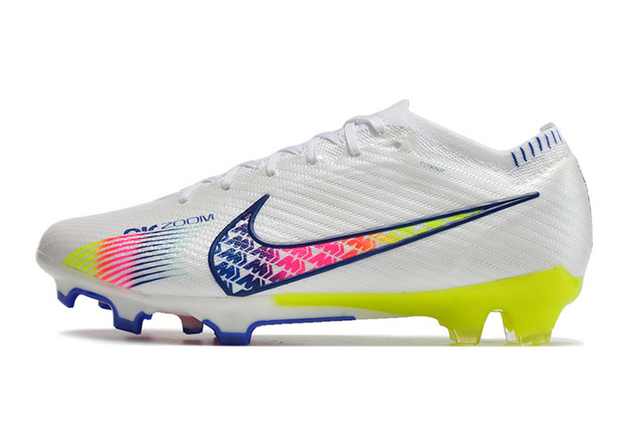 Chuteira Nike Air Zoom Mercurial Vapor 15 Elite FG Branco Rosa Amarelo