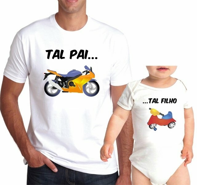 Kit Camisetas Personalizadas - Moto e Velocípede Tal pai / Tal filho