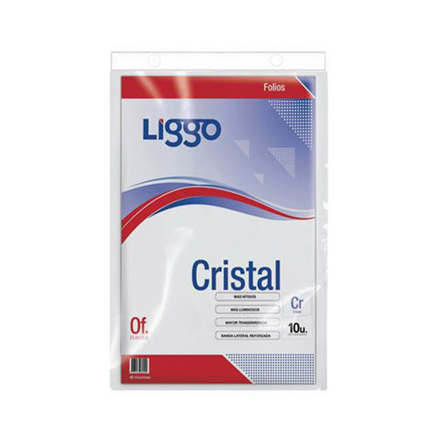 Folios Liggo A4 Cristal - Paquete X 10 - El Estanco SA