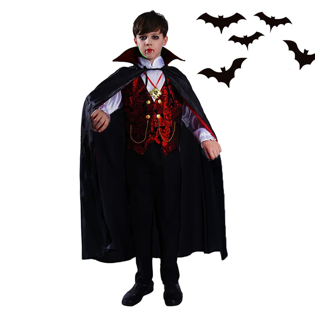 Fantasia Vampiro Capa Infantil Halloween