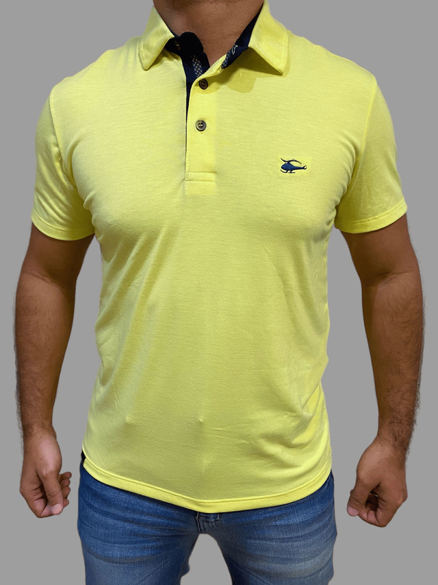 CAMISA POLO MALHA CONFORT SALLO - AMARELA REF:10101142