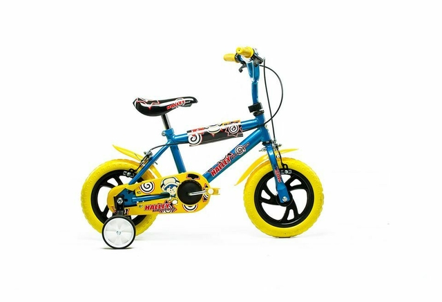 Bicicleta infantil ni o rodado 12 de lujo HALLEY 19000 Azul amarillo