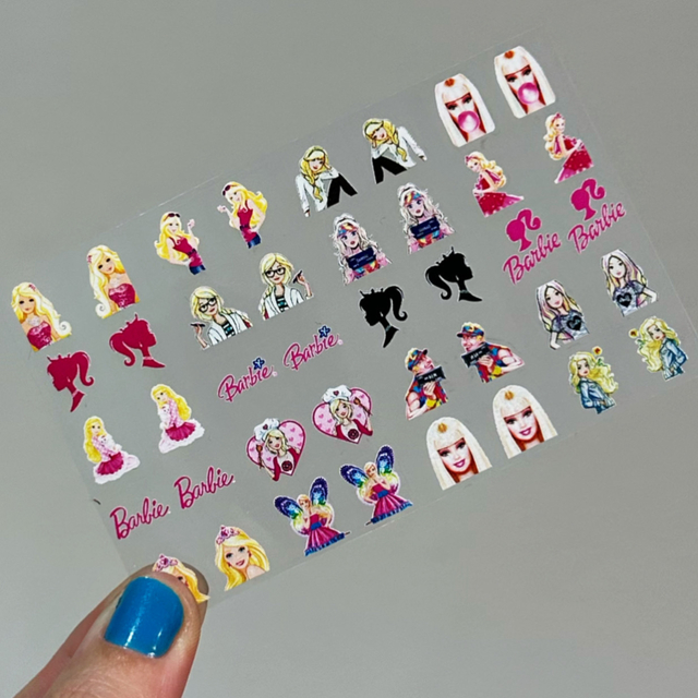 Adesivos de unhas mini cartelão barbie 2.0